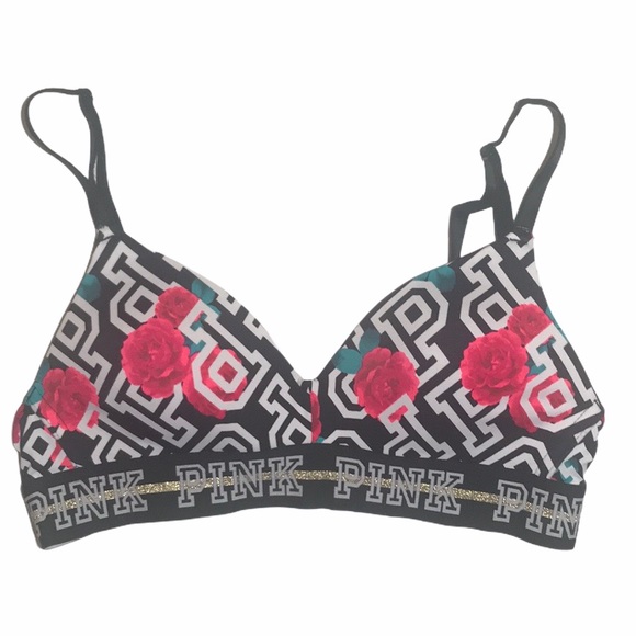 VS Pink Wear Everywhere Floral Print T-shirt Bra - Picture 3 of 9